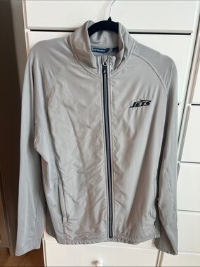 Cutter & Buck Gray Full-Zip Performance Jacket with Jets Logo